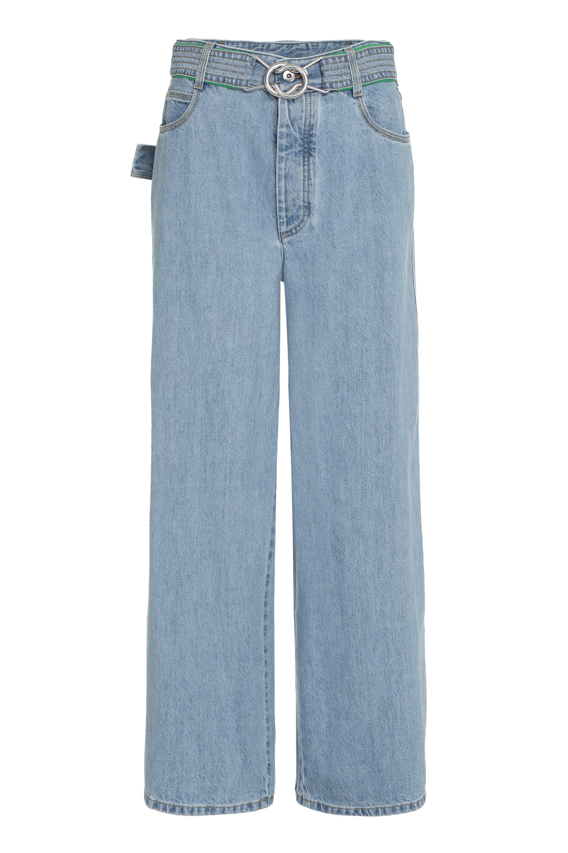 BOTTEGA VENETA Stylish Wide-Leg Denim Jeans with Removable Belt