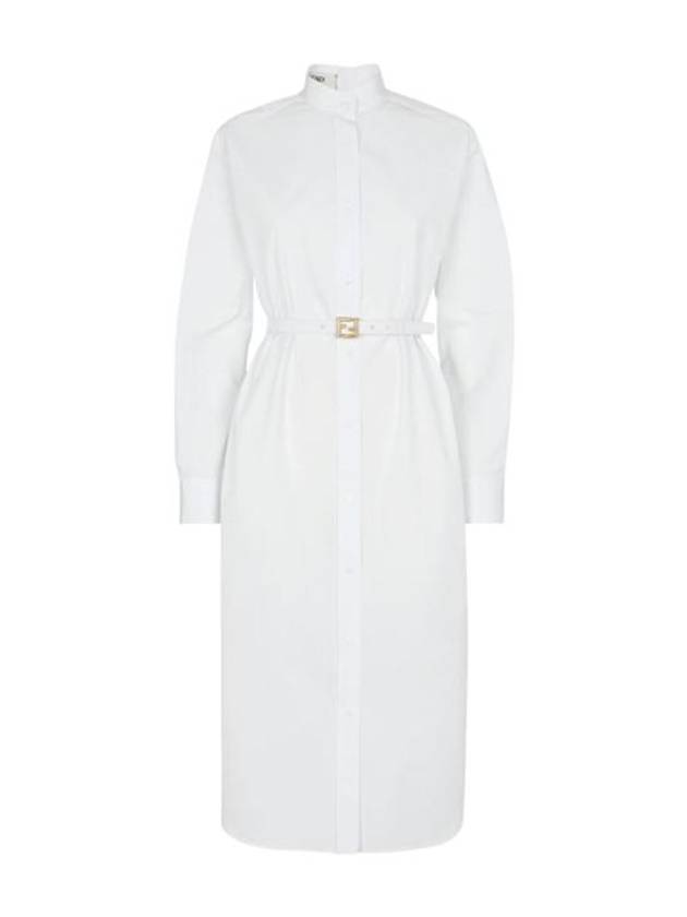 Fendi Cotton Poplin Midi Dress White