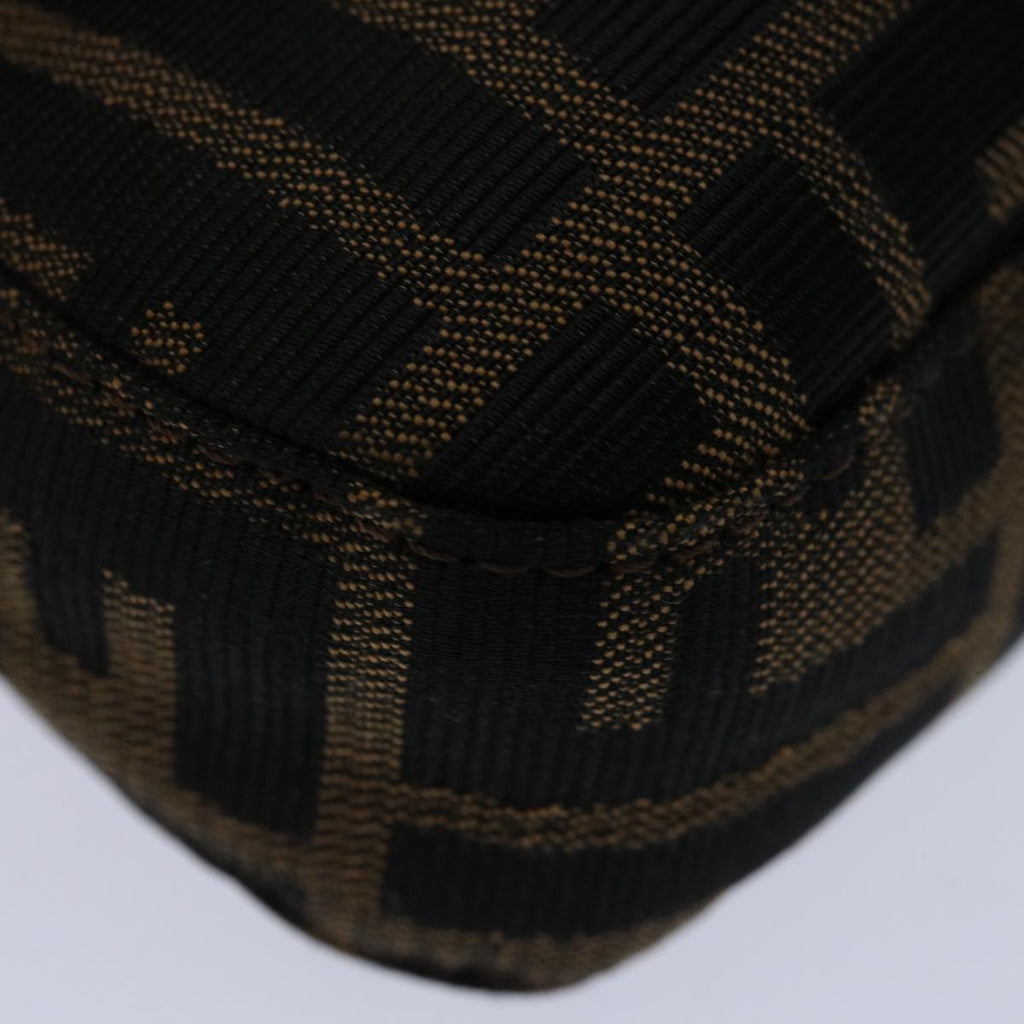 FENDI Zucca Canvas Mamma Baguette Shoulder Bag Black Brown68938A