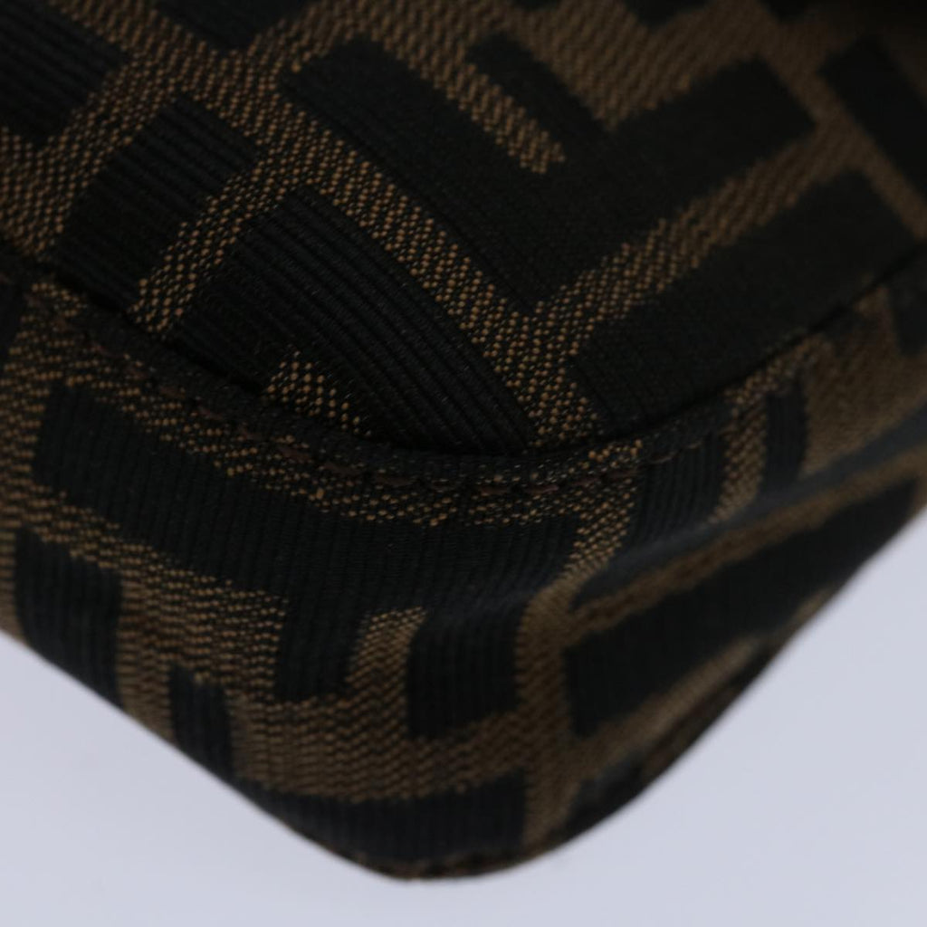 FENDI Zucca Canvas Mamma Baguette Shoulder Bag Black Brown68938A