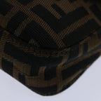FENDI Zucca Canvas Mamma Baguette Shoulder Bag Black Brown68938A