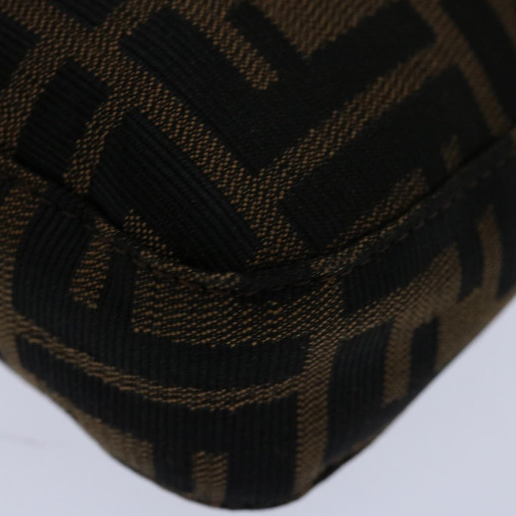 FENDI Zucca Canvas Mamma Baguette Shoulder Bag Black Brown68938A