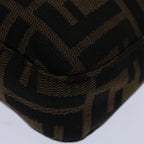 FENDI Zucca Canvas Mamma Baguette Shoulder Bag Black Brown68938A