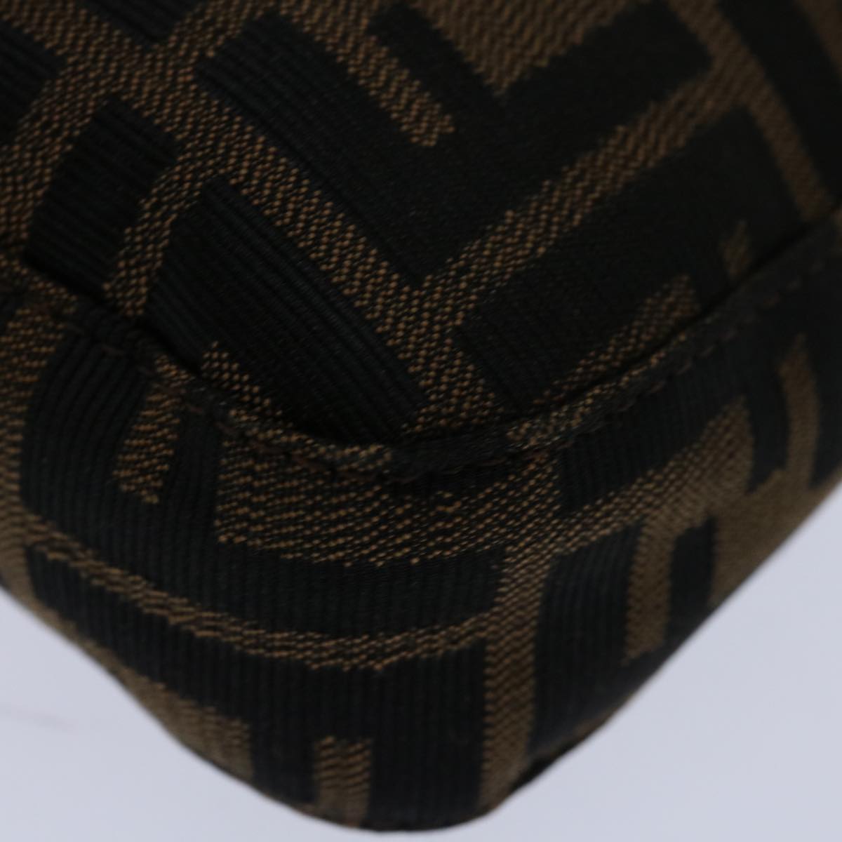 FENDI Zucca Canvas Mamma Baguette Shoulder Bag Black Brown68938A