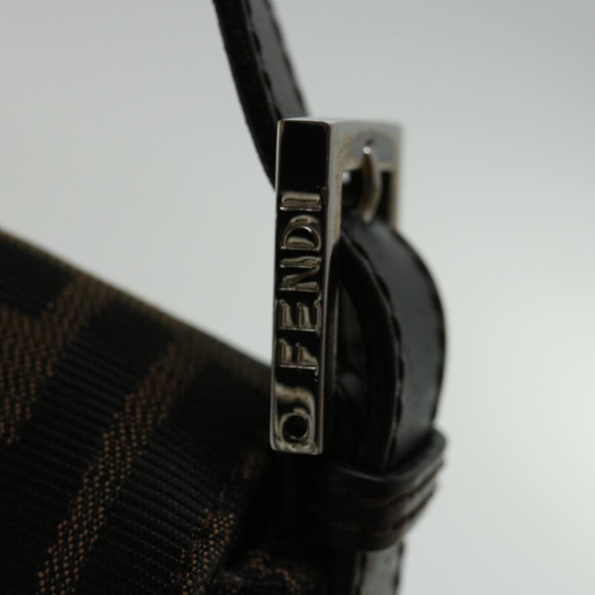 FENDI Zucca Canvas Mamma Baguette Shoulder Bag Black Brown68938A