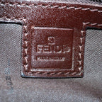 FENDI Zucca Canvas Mamma Baguette Shoulder Bag Black Brown68938A