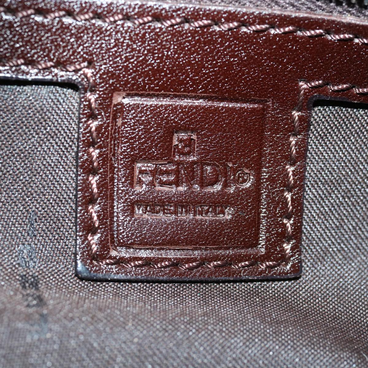 FENDI Zucca Canvas Mamma Baguette Shoulder Bag Black Brown68938A