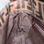 FENDI Zucca Canvas Mamma Baguette Shoulder Bag Black Brown68938A