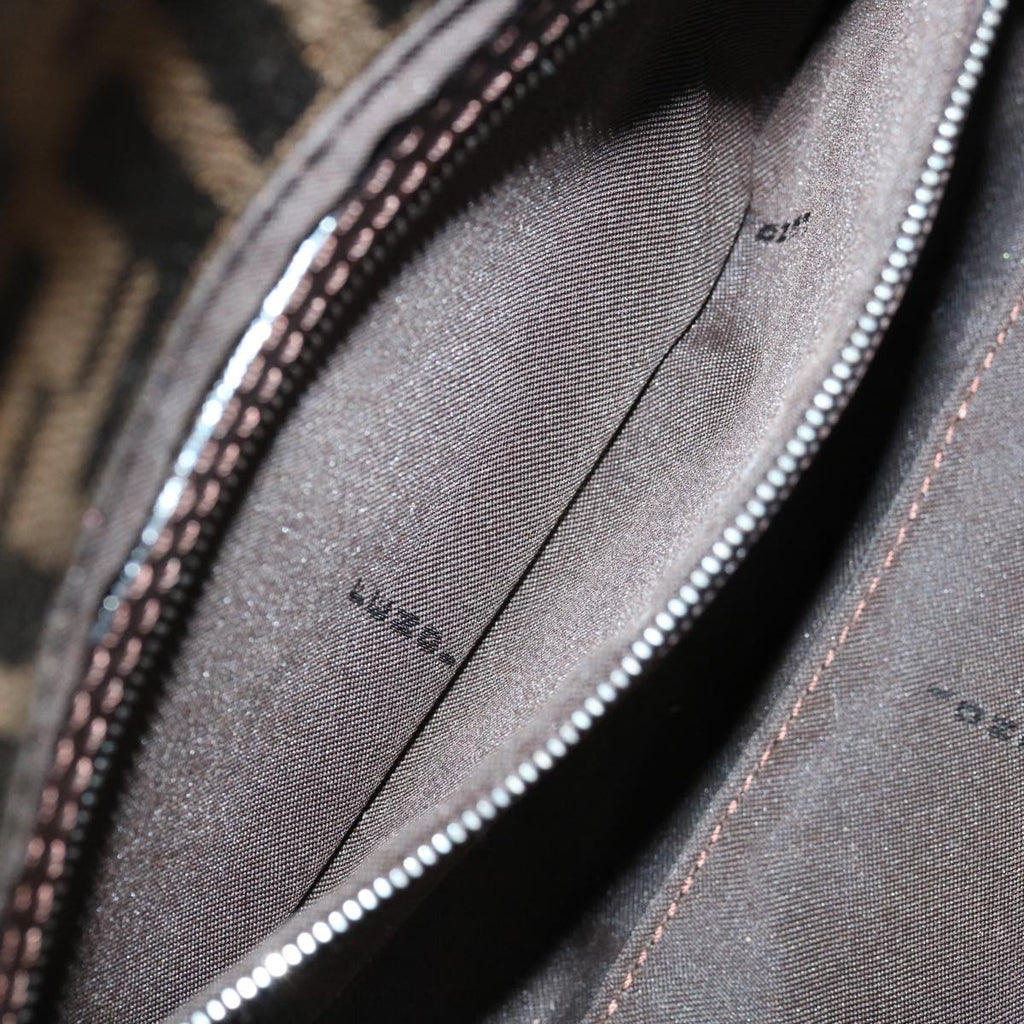 FENDI Zucca Canvas Mamma Baguette Shoulder Bag Black Brown68938A