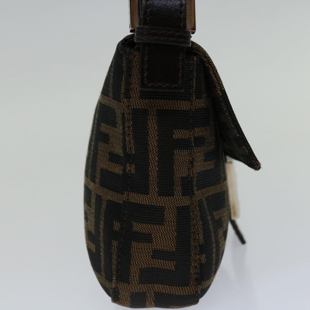 FENDI Zucca Canvas Mamma Baguette Shoulder Bag Black Brown68938A
