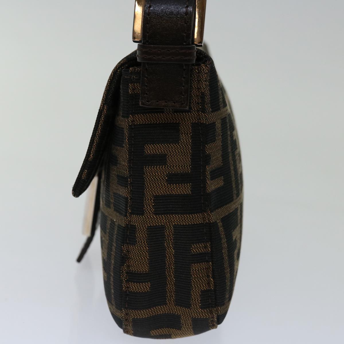FENDI Zucca Canvas Mamma Baguette Shoulder Bag Black Brown68938A