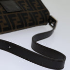 FENDI Zucca Canvas Mamma Baguette Shoulder Bag Black Brown68938A