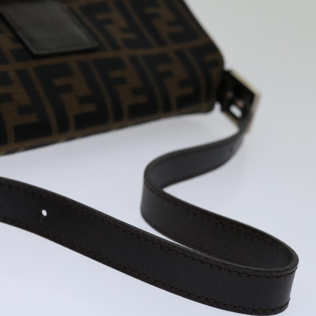 FENDI Zucca Canvas Mamma Baguette Shoulder Bag Black Brown68938A