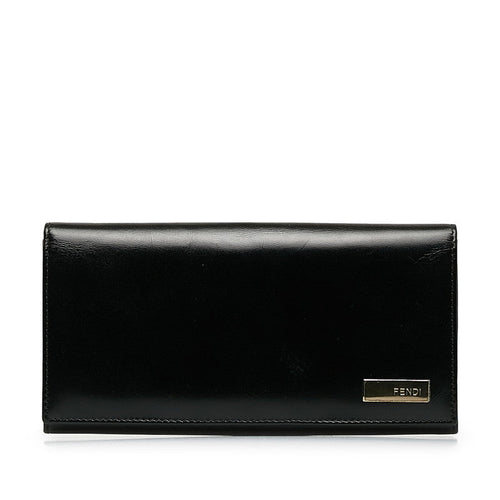 Fendi Double Folded Wallet 2266 Black Leather  Fendi