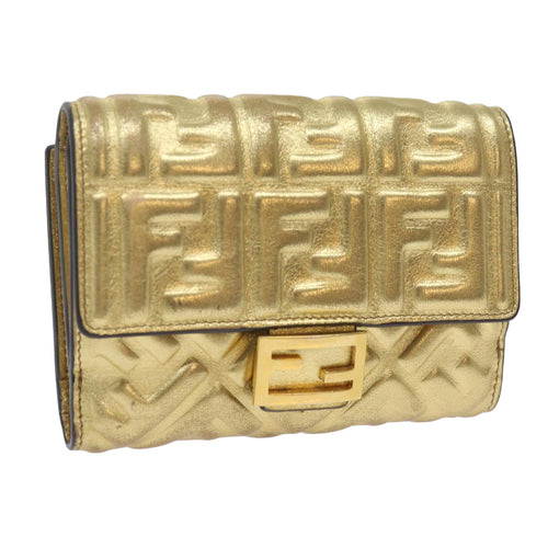 FENDI Zucca Canvas Mamma Wallet Gold68984