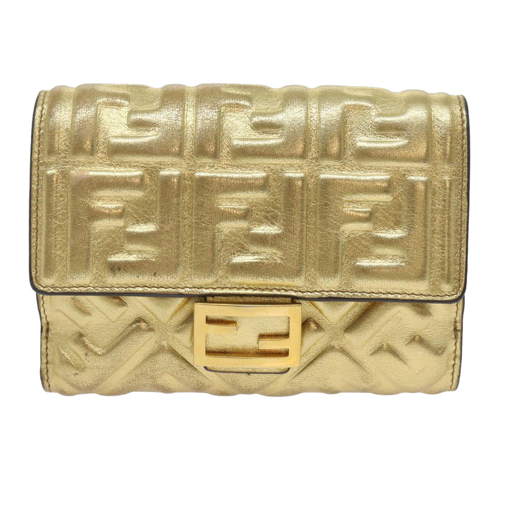 FENDI Zucca Canvas Mamma Wallet Gold68984