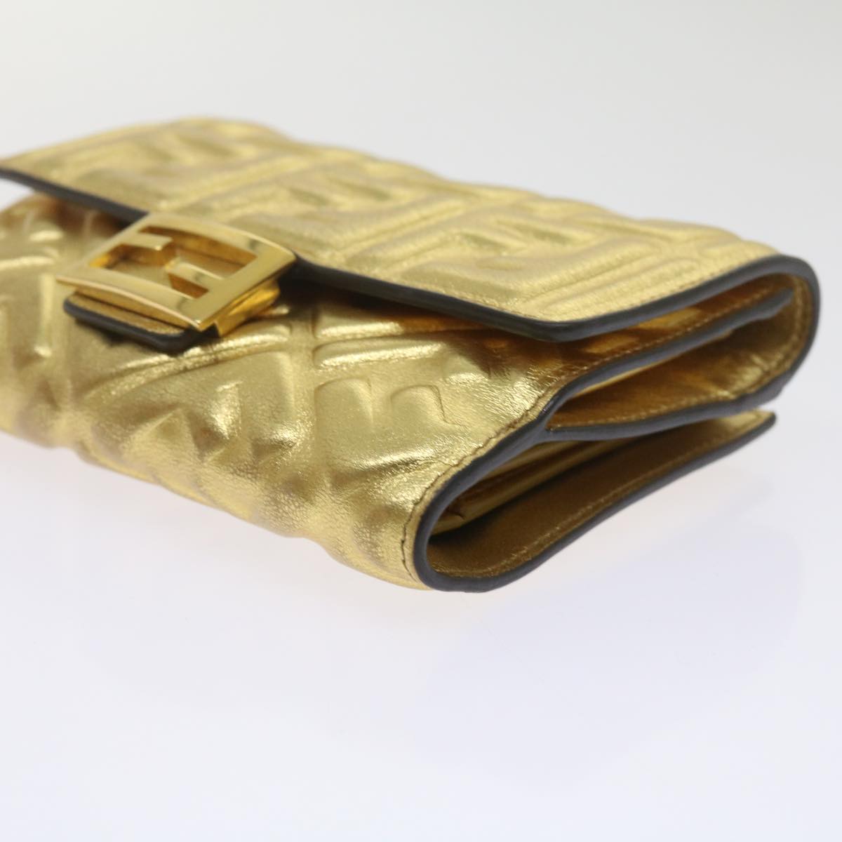 FENDI Zucca Canvas Mamma Wallet Gold68984
