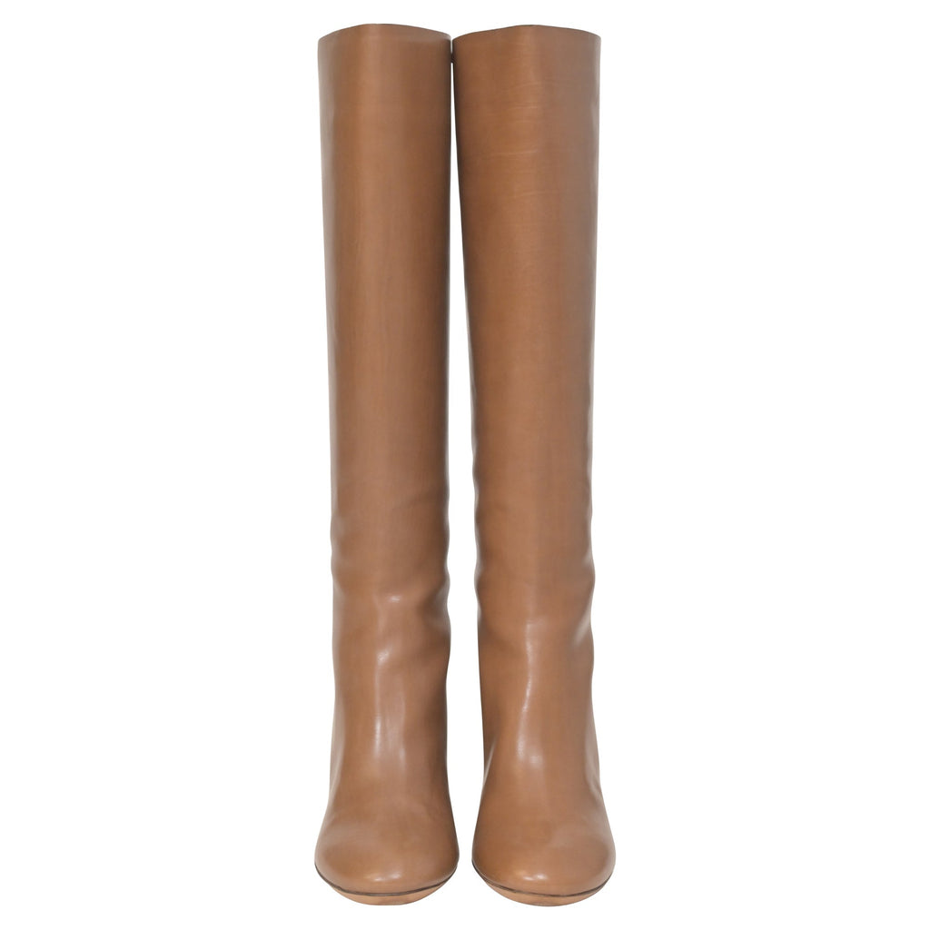 Chloe Knee Boots in Brown Leather