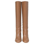 Chloe Knee Boots in Brown Leather