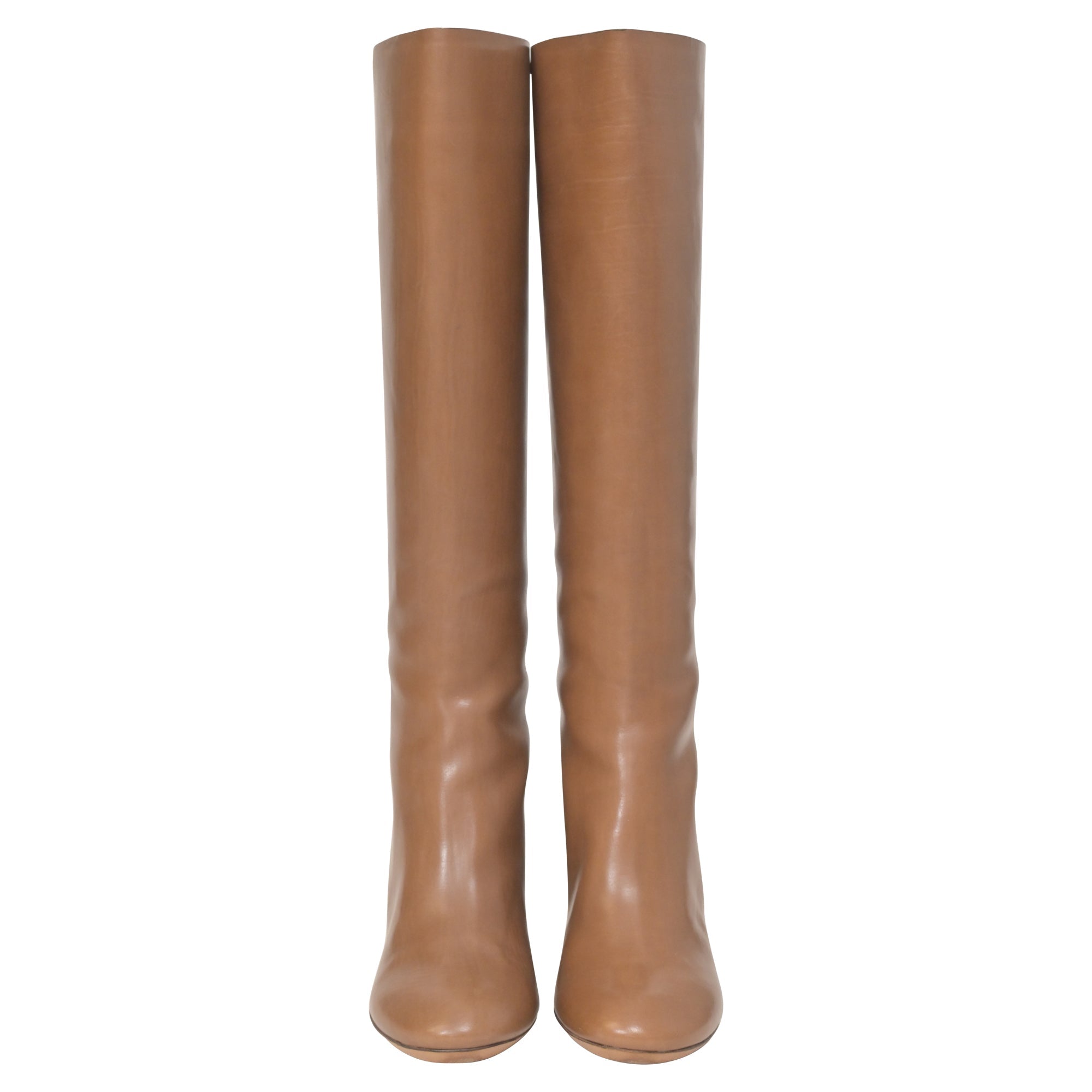 Chloe Knee Boots in Brown Leather