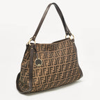 Fendi Zucca Canvas And Leather Chef Tote