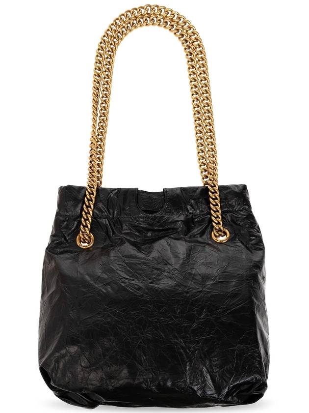 Balenciaga Crush Small Leather Shoulder Bag Black