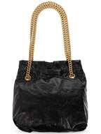 Balenciaga Crush Small Leather Shoulder Bag Black