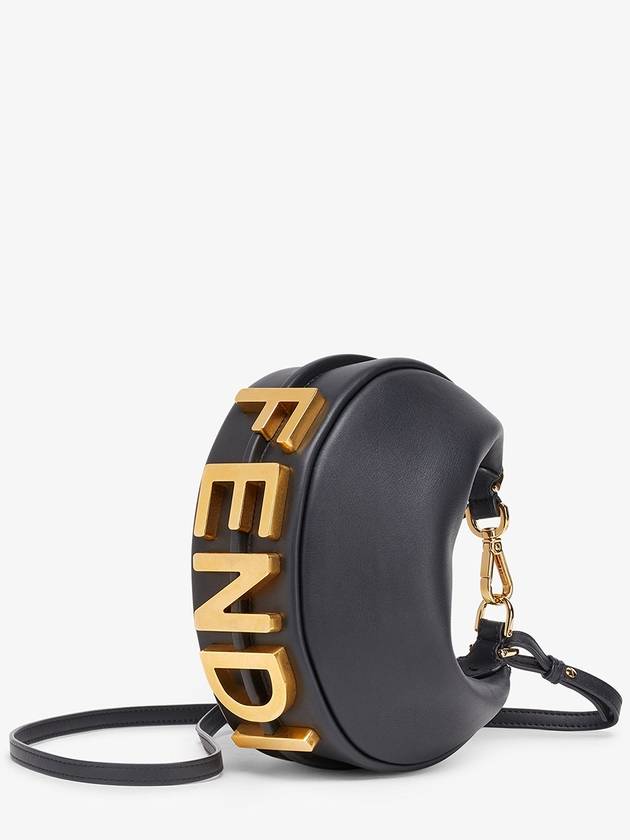 Fendi Fendigraphy Leather Small Tote Bag Black