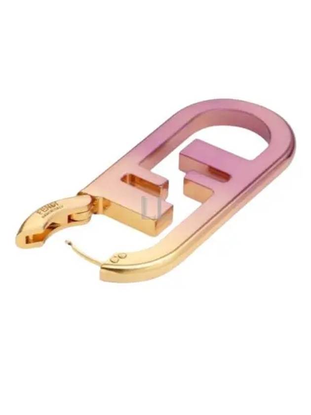 Fendi O'Lock Metal Single Earring Pink Gold