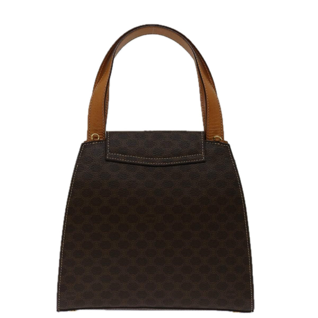 CELINE Macadam Canvas Hand Bag PVC 2way Brown Auth 69000