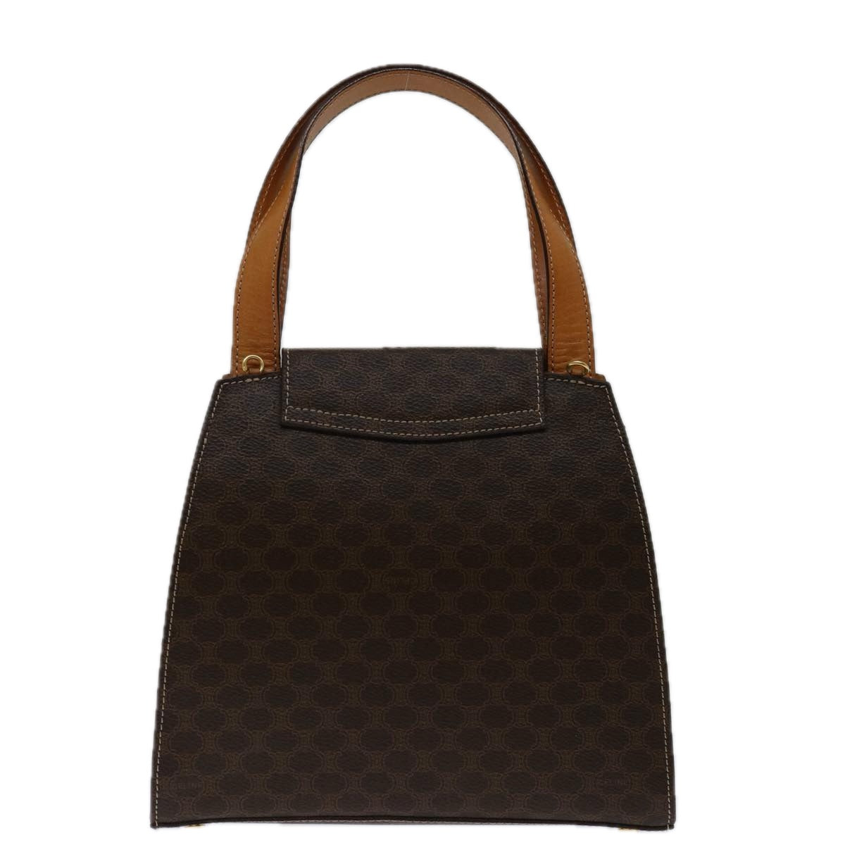 CELINE Macadam Canvas Hand Bag PVC 2way Brown Auth 69000
