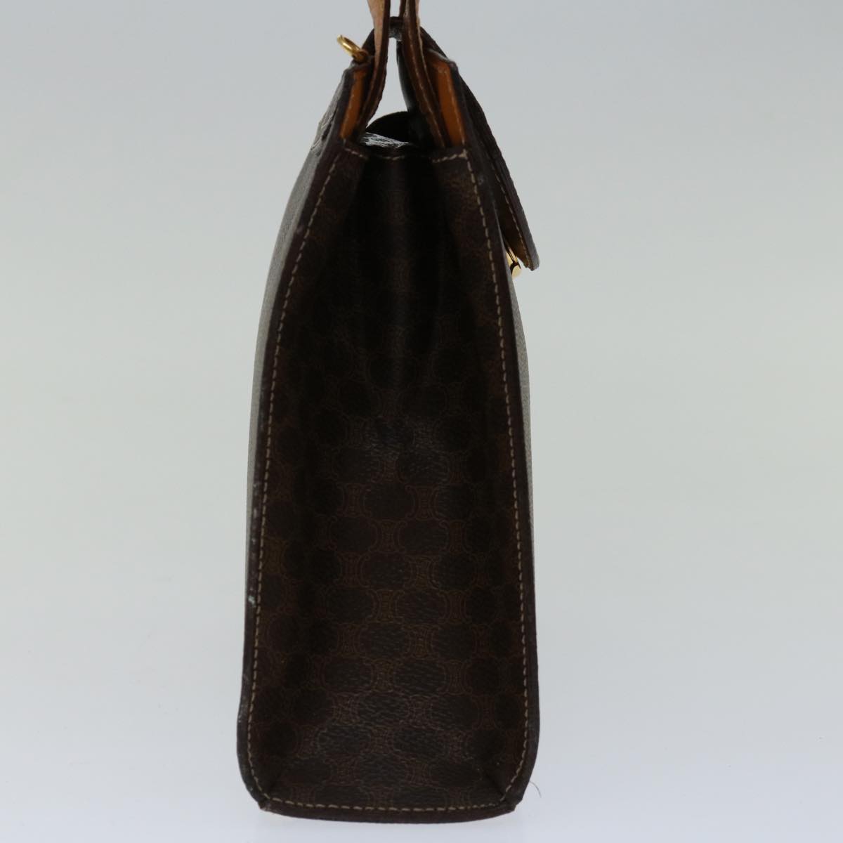 CELINE Macadam Canvas Hand Bag PVC 2way Brown Auth 69000