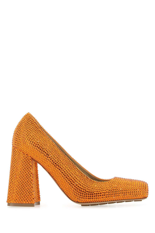 BOTTEGA VENETA Leather and Rhinestones Tower Pumps