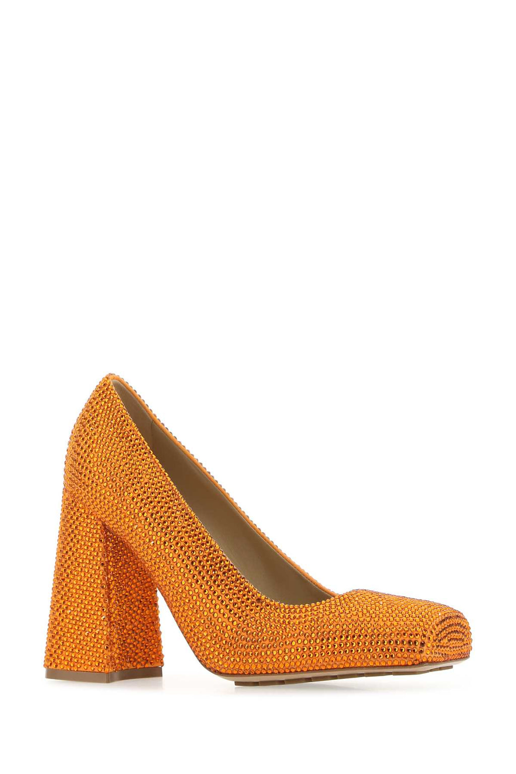BOTTEGA VENETA Leather and Rhinestones Tower Pumps