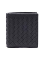 Bottega Veneta Intrecciato Small Folder Half Wallet Dark Grey