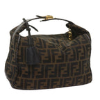 FENDI Zucca Canvas Vanity Hand Bag Brown Black69040