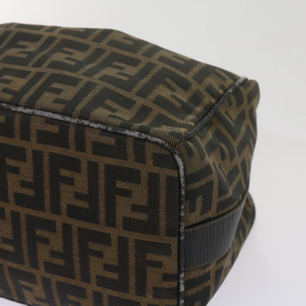 FENDI Zucca Canvas Vanity Hand Bag Brown Black69040