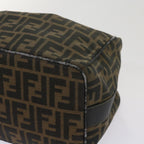 FENDI Zucca Canvas Vanity Hand Bag Brown Black69040