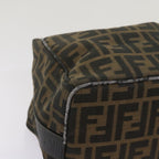 FENDI Zucca Canvas Vanity Hand Bag Brown Black69040