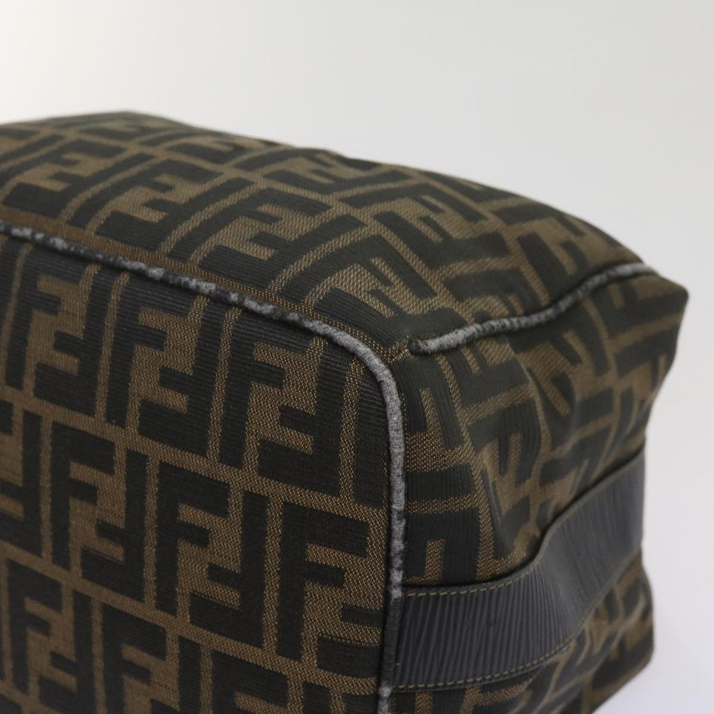 FENDI Zucca Canvas Vanity Hand Bag Brown Black69040