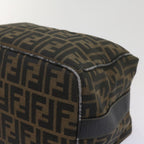 FENDI Zucca Canvas Vanity Hand Bag Brown Black69040