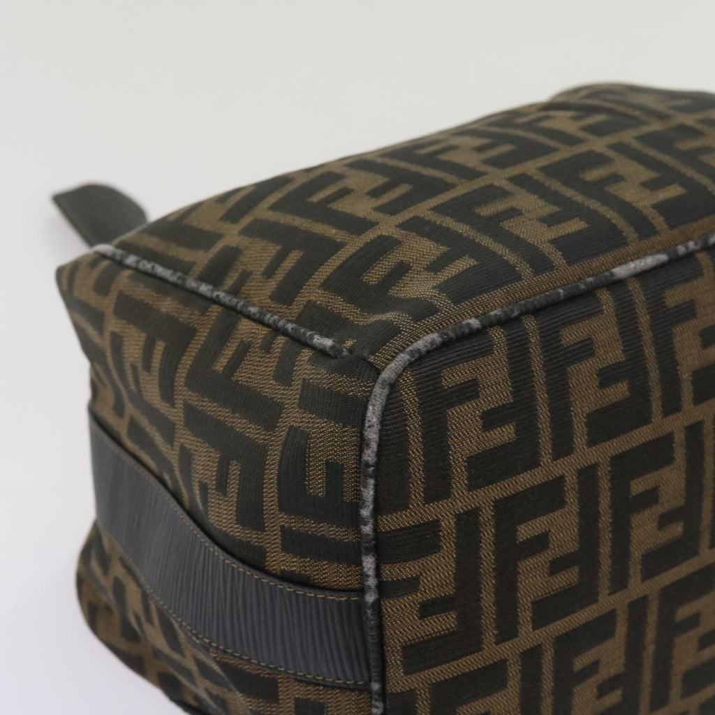FENDI Zucca Canvas Vanity Hand Bag Brown Black69040