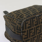 FENDI Zucca Canvas Vanity Hand Bag Brown Black69040