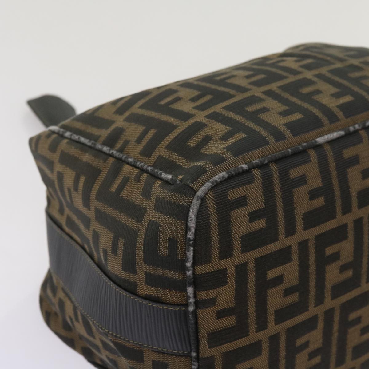 FENDI Zucca Canvas Vanity Hand Bag Brown Black69040