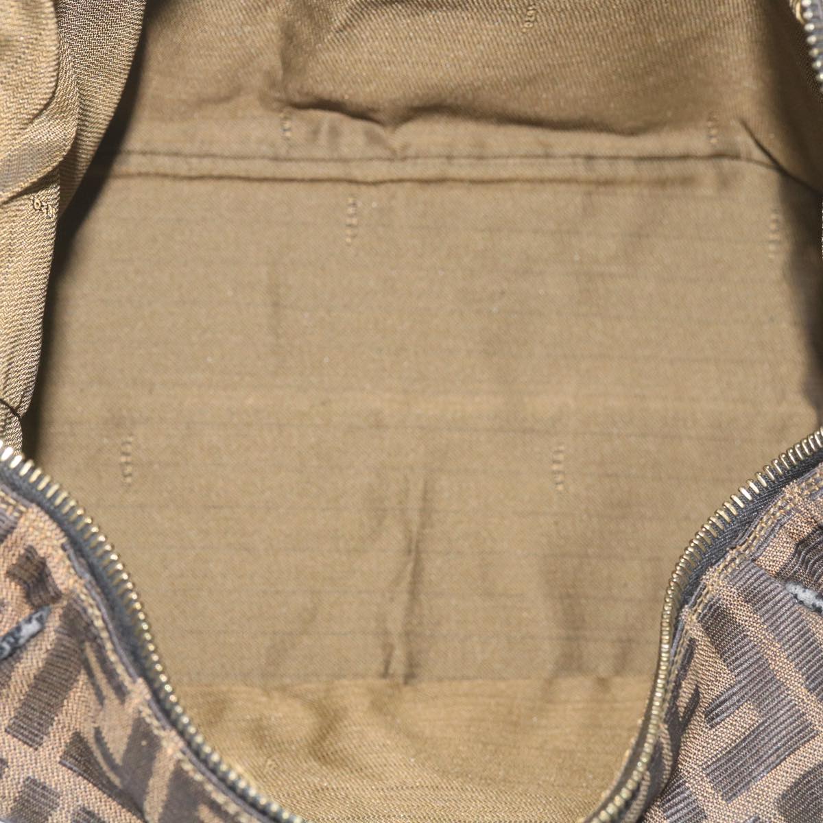 FENDI Zucca Canvas Vanity Hand Bag Brown Black69040