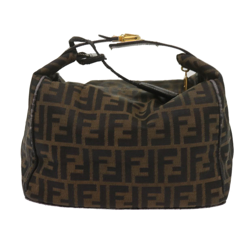 FENDI Zucca Canvas Vanity Hand Bag Brown Black69040