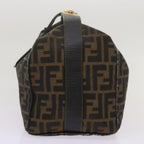 FENDI Zucca Canvas Vanity Hand Bag Brown Black69040