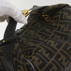 FENDI Zucca Canvas Vanity Hand Bag Brown Black69040