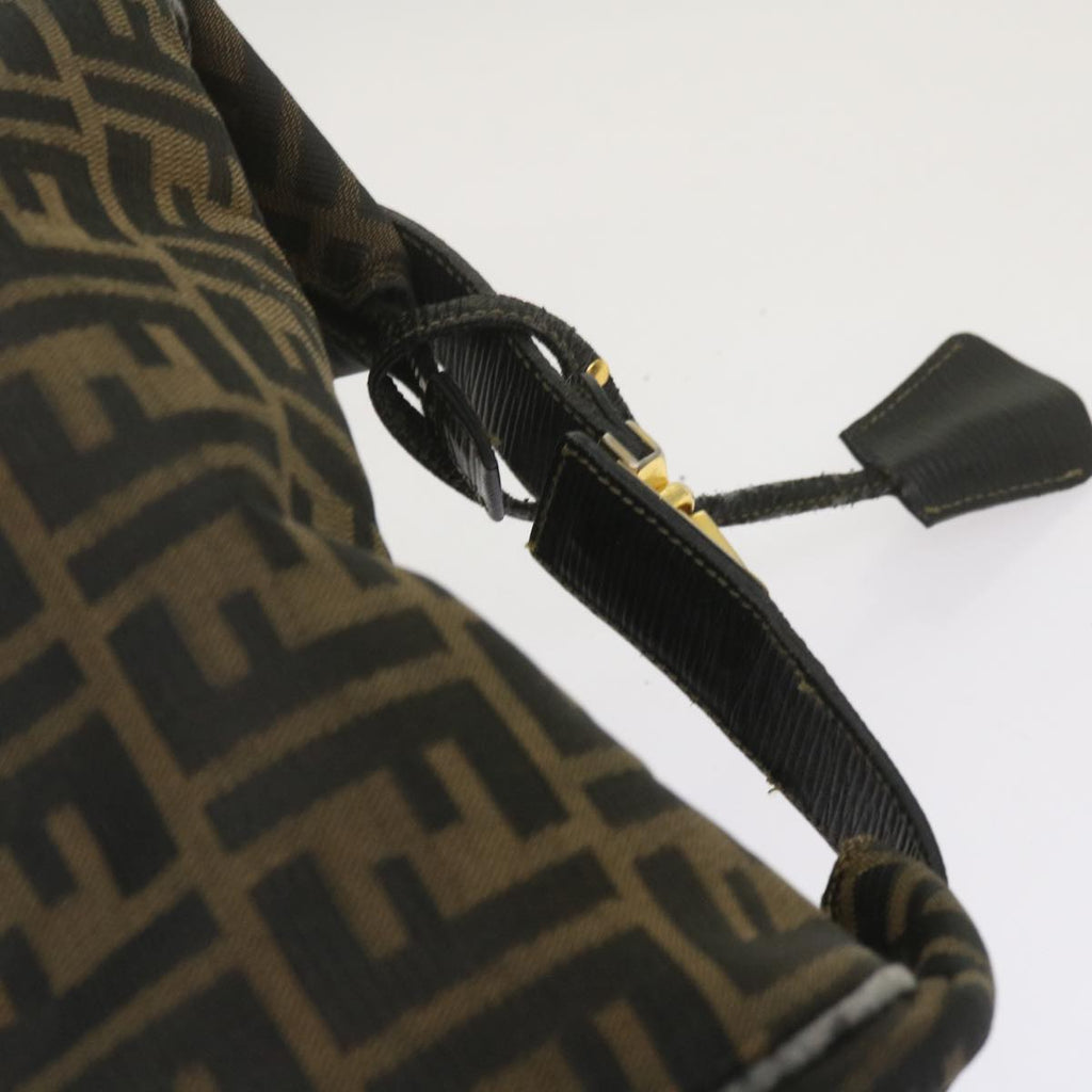 FENDI Zucca Canvas Vanity Hand Bag Brown Black69040