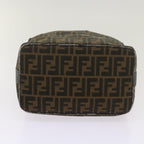 FENDI Zucca Canvas Vanity Hand Bag Brown Black69040